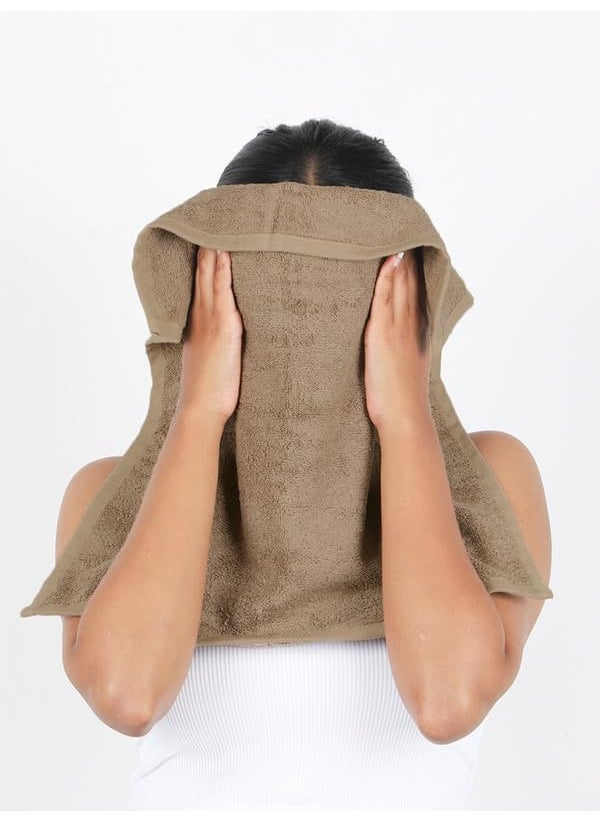 Doctor Towels Bamboo Terry Face Towels Pack of 6 Sierra Taupe
