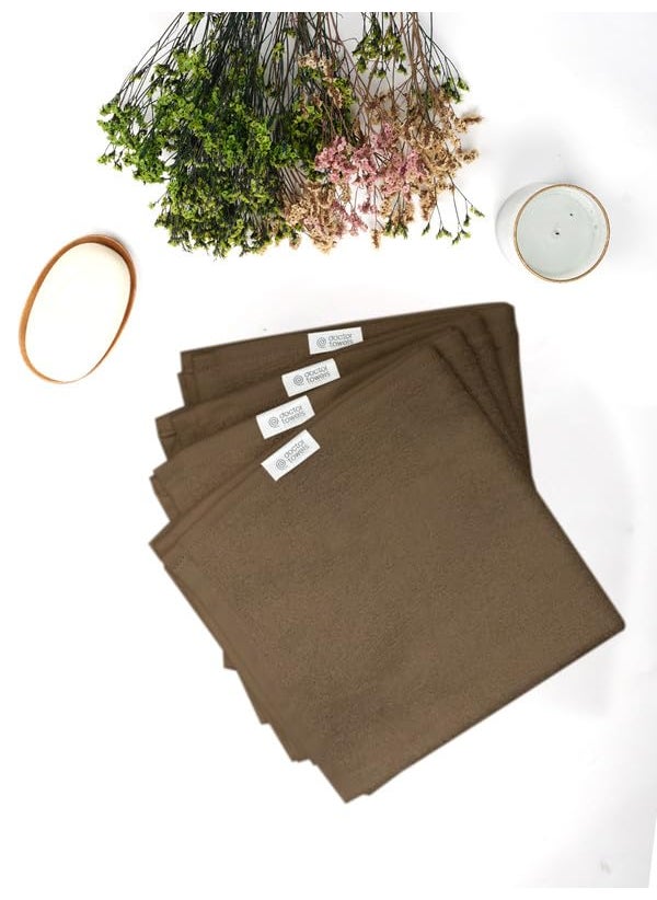 Doctor Towels Bamboo Terry Face Towels Pack of 6 Sierra Taupe