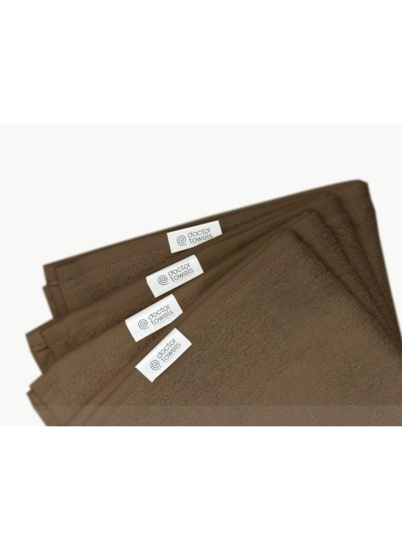 Doctor Towels Bamboo Terry Face Towels Pack of 6 Sierra Taupe