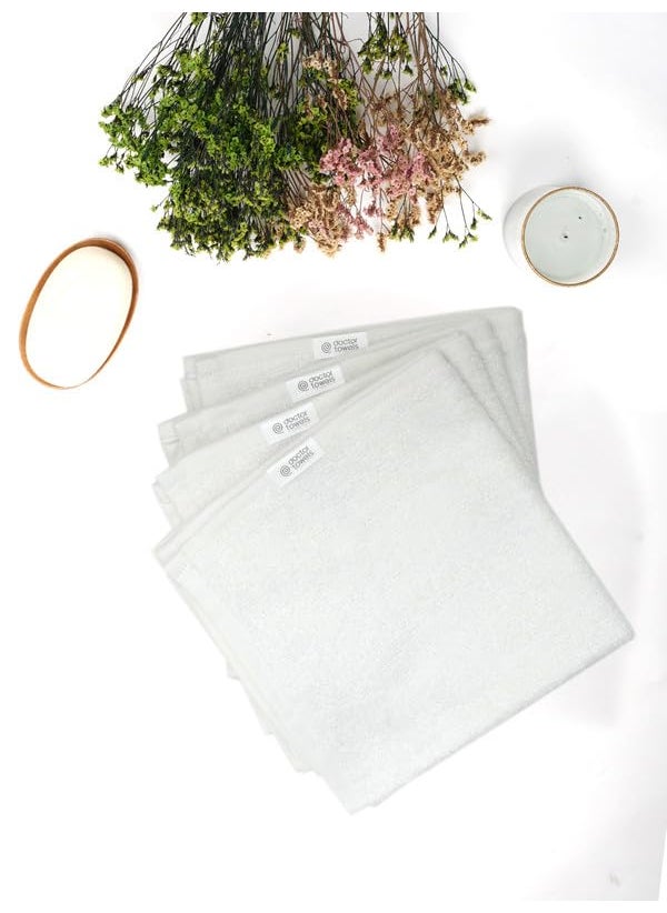 Doctor Towels Bamboo Terry Face Towels Pack of 20 White