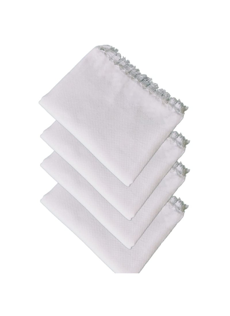 Fassify 100 Pure Cotton handloom Premium WHITE Bath Towel for Men Women and Kids 400gsm Suitable for bath travel Hotel spa gym yoga saloon sports Pack of 4 pcs White Color 30x60inch