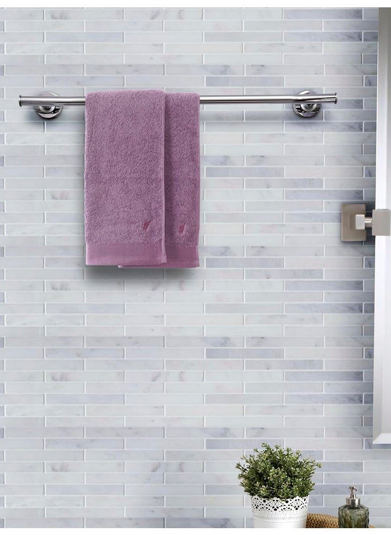 maspar 100 Cotton Embedded Stripe Hand Towel Set of 2 40 x 70 cm Purple