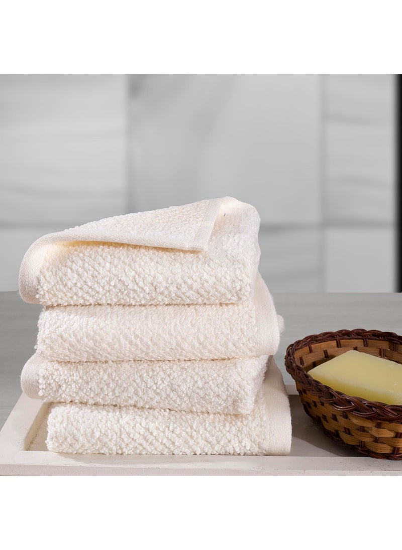 maspar 100 Cotton Windsor Face Towel Set of 4 30 x 30 cm Beige