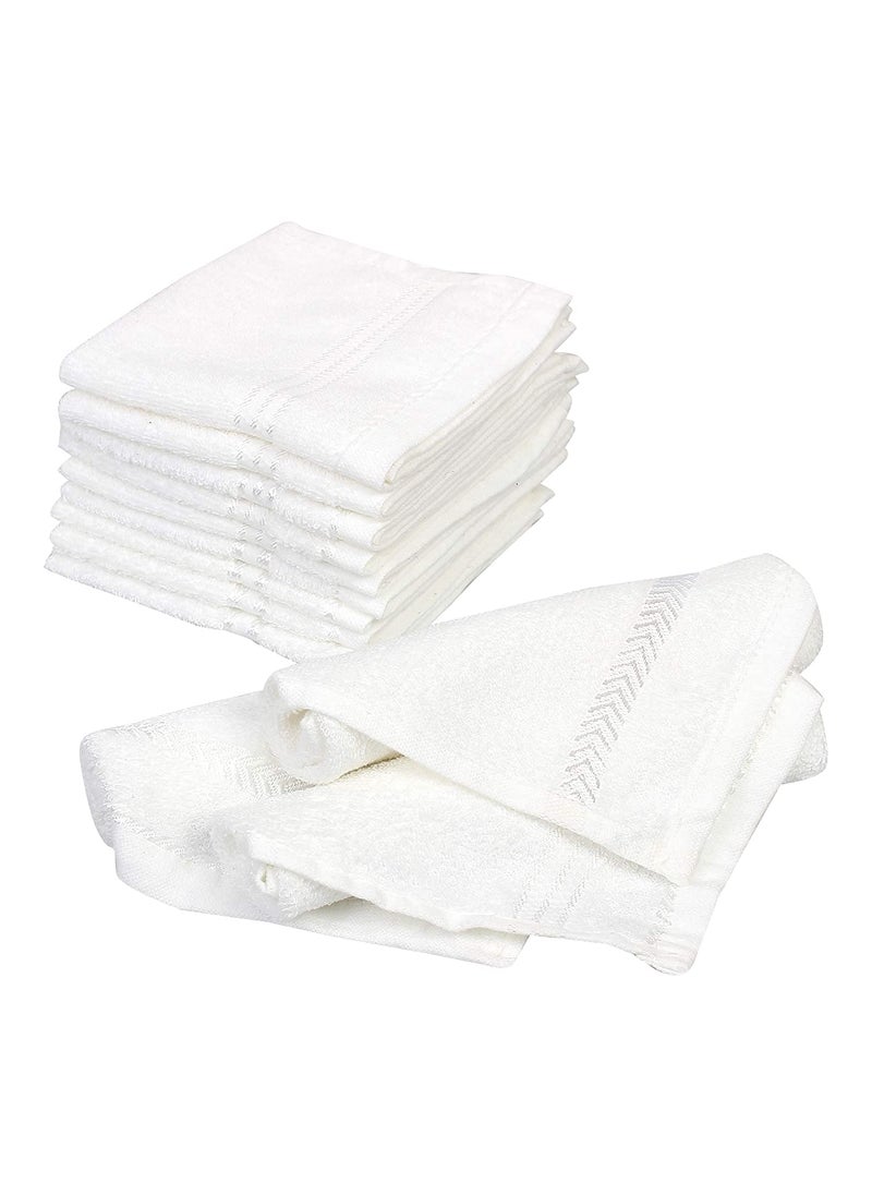 VORDVIGO Cotton Zero Twist Face Towel 200 GSM Set of 12 White