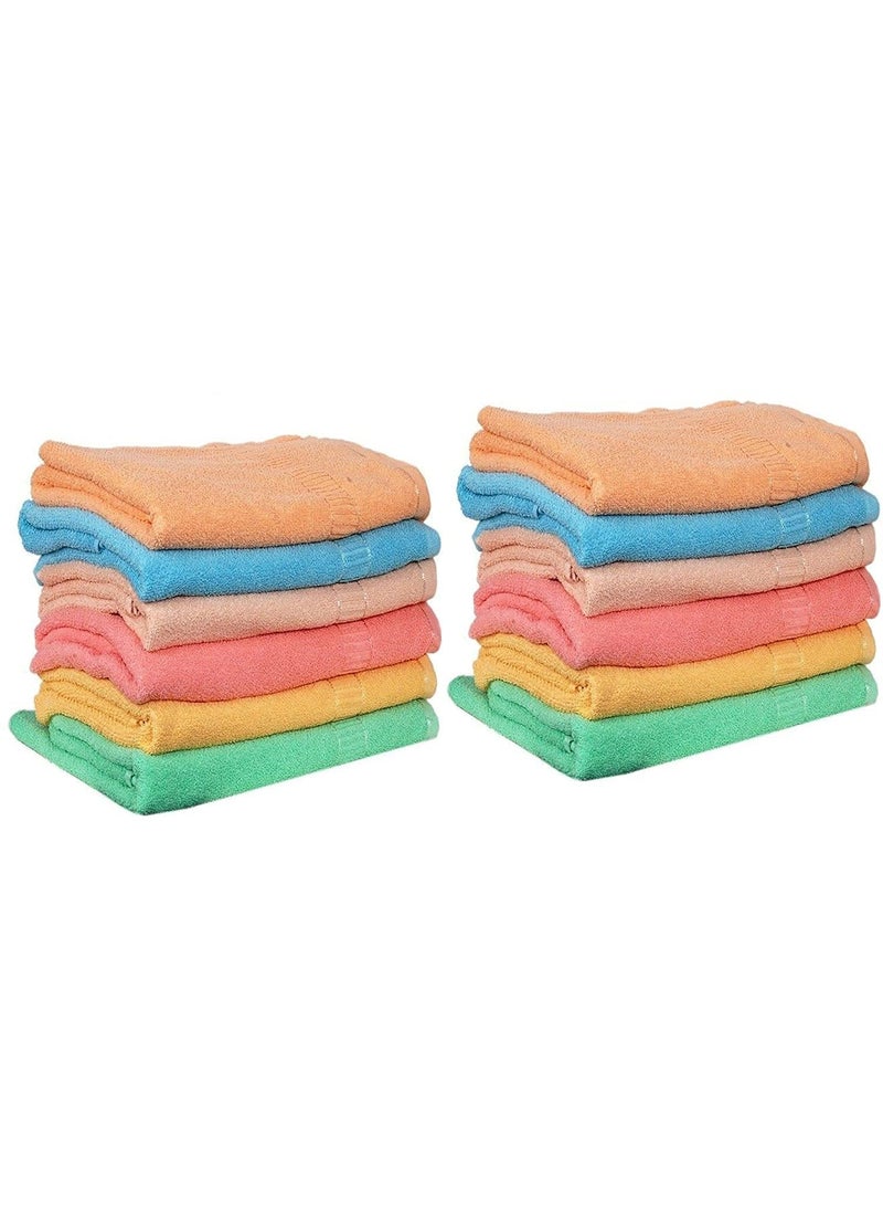 N G PRODUCTS 100 Cotton Ultra Soft Super Absorbent Antibacterial Hand Towel Set 200 GSM Size 12 18 inch Multicolor Pack of 12