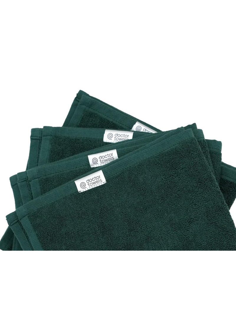 Doctor Towels Banana Face Towel Set of 10 Ultra Soft Absorbent Quick Dry Towels for Facewash Face Towel for Women Men Kids Best for Sensitive Skin and AcneProne Skin Bottle Green