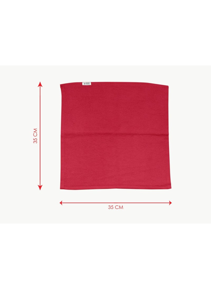 Doctor Towels Bamboo Terry Face Towels Pack of 10 Scarlet Red