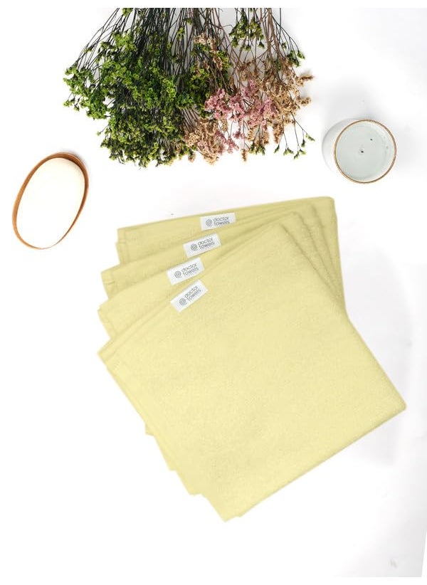 Doctor Towels Bamboo Terry Face Towels Pack of 10 Macaroon Yellow