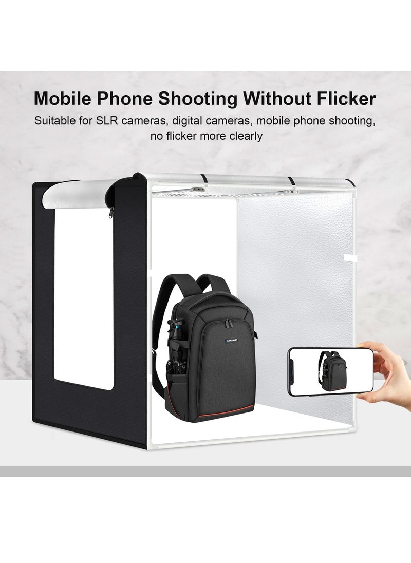 31.5Inch/80cm Folding Portable 80W 8500LM White Light Photo Lighting Studio Shooting Tent Box Kit with 3 Colors Backdrops (Black, White, Orange)