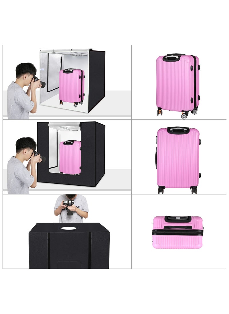 31.5Inch/80cm Folding Portable 80W 8500LM White Light Photo Lighting Studio Shooting Tent Box Kit with 3 Colors Backdrops (Black, White, Orange)