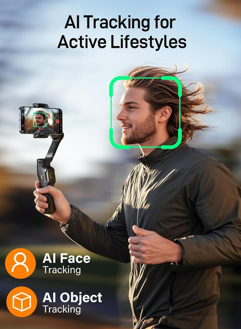 Hohem iSteady X3 SE 3-axis Foldable Smartphone Gimbal Stabilizer with AI Tracking and Detachable Remote Control (Black)