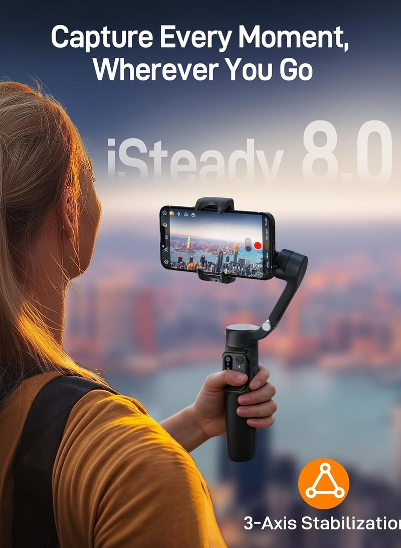 Hohem iSteady X3 SE 3-axis Foldable Smartphone Gimbal Stabilizer with AI Tracking and Detachable Remote Control (Black)