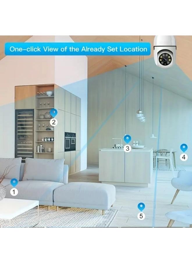 (Pack of 4) Wireless Light Bulb Camera Security Dome Camera 1080P WiFi Home Surveillance Cameras System with 360 Degree View Lens Night Vision Human Motion Detection and Alarm Light Socket Screw In