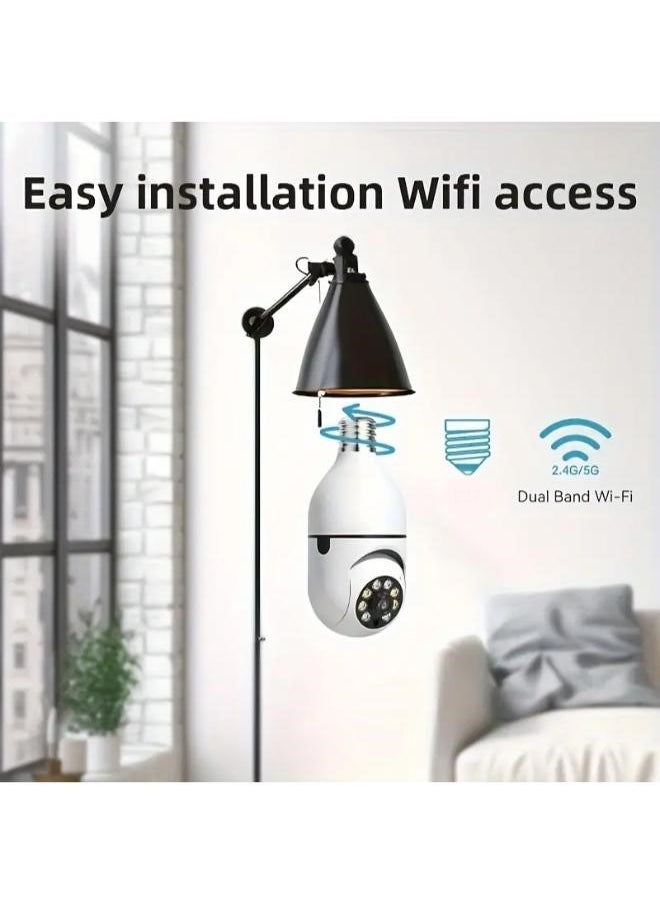 (Pack of 4) Wireless Light Bulb Camera Security Dome Camera 1080P WiFi Home Surveillance Cameras System with 360 Degree View Lens Night Vision Human Motion Detection and Alarm Light Socket Screw In