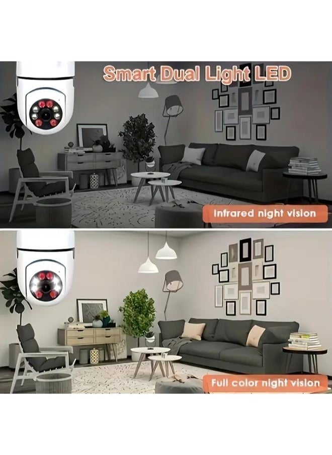 (Pack of 4) Wireless Light Bulb Camera Security Dome Camera 1080P WiFi Home Surveillance Cameras System with 360 Degree View Lens Night Vision Human Motion Detection and Alarm Light Socket Screw In