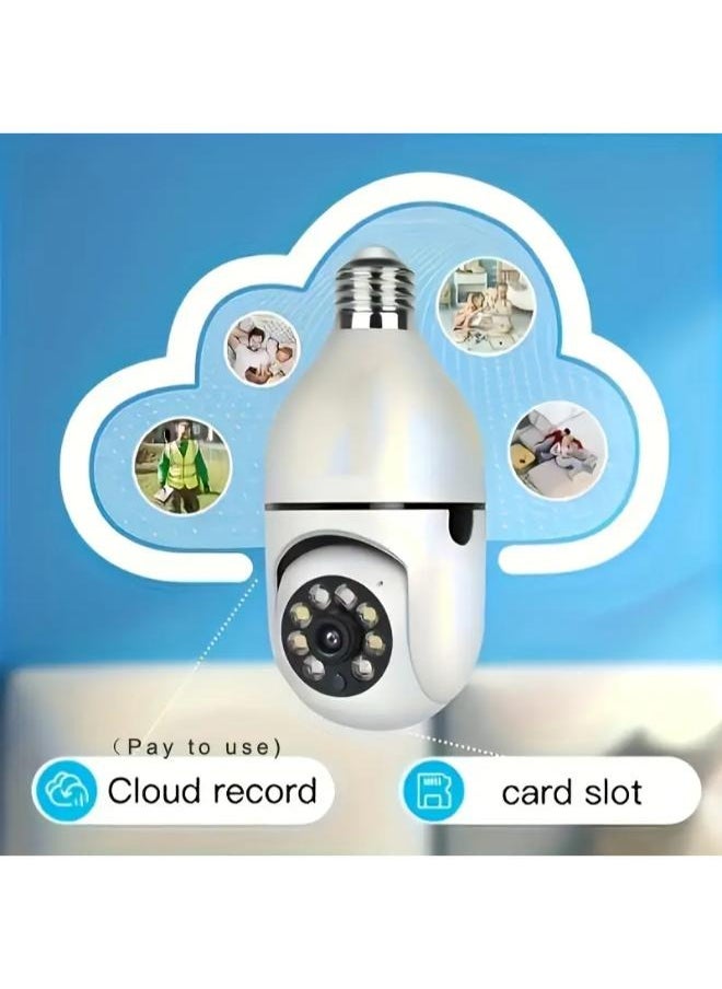 (Pack of 4) Wireless Light Bulb Camera Security Dome Camera 1080P WiFi Home Surveillance Cameras System with 360 Degree View Lens Night Vision Human Motion Detection and Alarm Light Socket Screw In