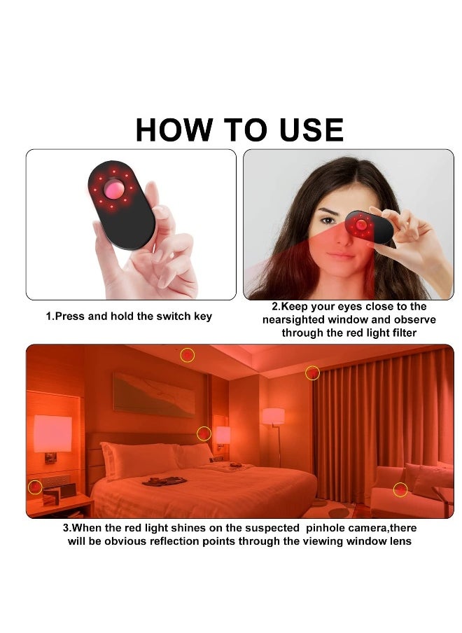 Hidden Camera Detectors, Infrared Detector, Hotel Anti - Camera Anti - Peeping Tool, Camera Detector, Anti - Monitoring Inspection Detector for Hotel Bathroom, Scan Camera