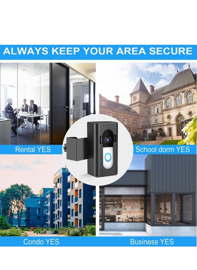 Anti-Theft Door Video Doorbell Mount, Adjustable No-Drill Mounting Bracket for Video Doorbell Cover Holder Not Block Doorbell Sensor, Doorbell Adapter Holder for Home Rentals Office Room
