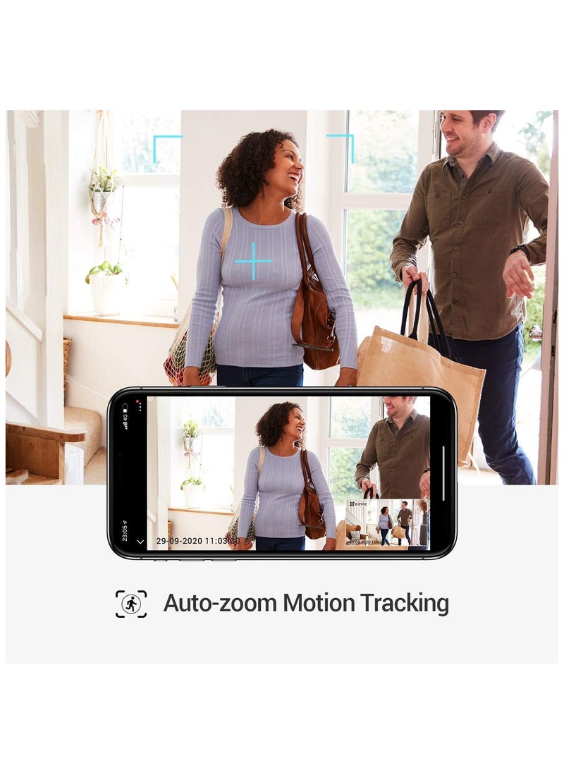 Security Camera, Smart WiFi Camera, 4MP Home Camera with Motion Detection, Auto Zoom Tracking, 360° Night Vision, True- WDR, Two Way Talk, Privacy Shutter, Instant Alert, works with Alexa