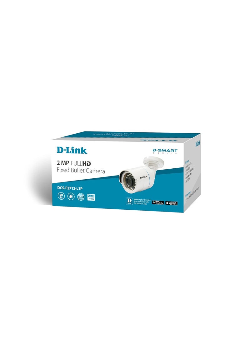 DLink 2 MP Full HD Day and Night Fixed Lens 20 Mtr IR Range Bullet Camera