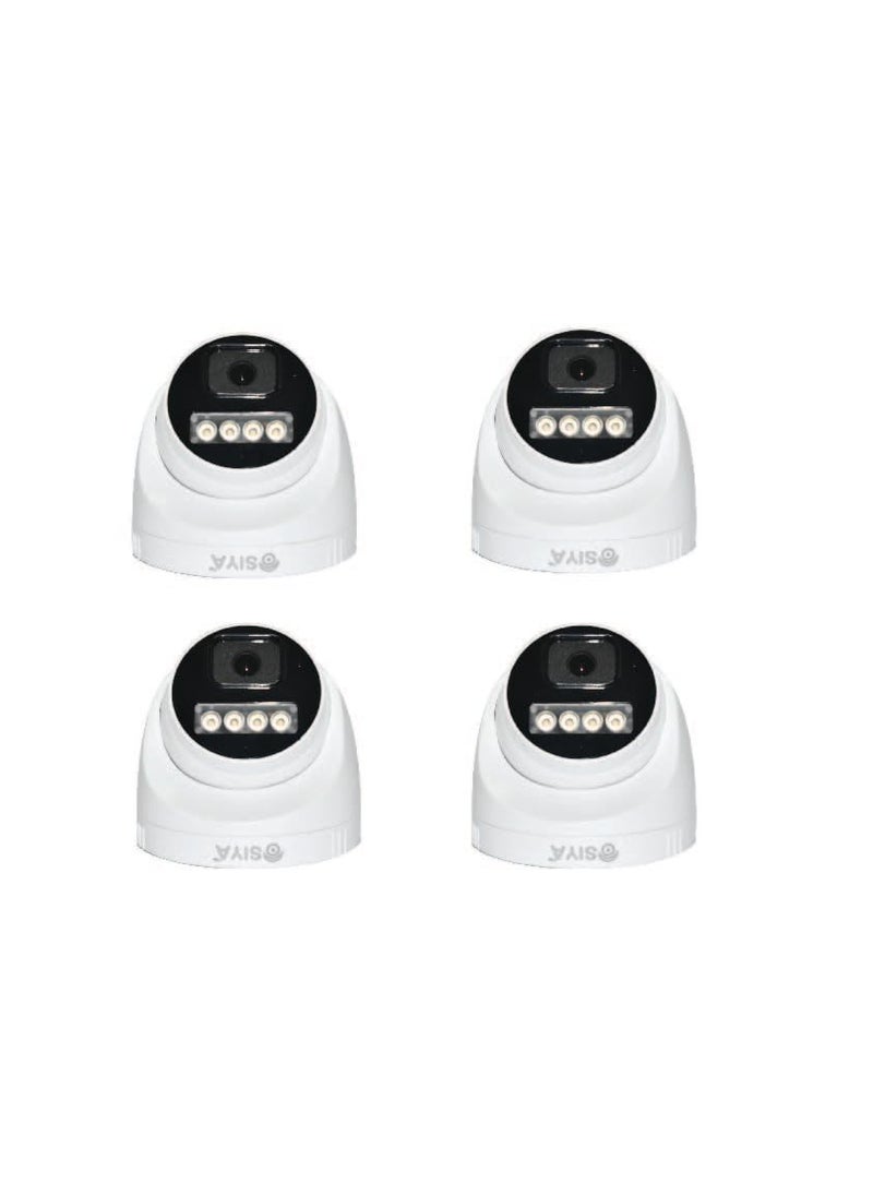SIYA IP 5MP Color Night Vision DayNight 24 Hour Full Color Vision 1080P Full HD Indoor Dome CCTV Surveillance Camera Compatible with All 5MP and Above Supporting NVRs Set of 4