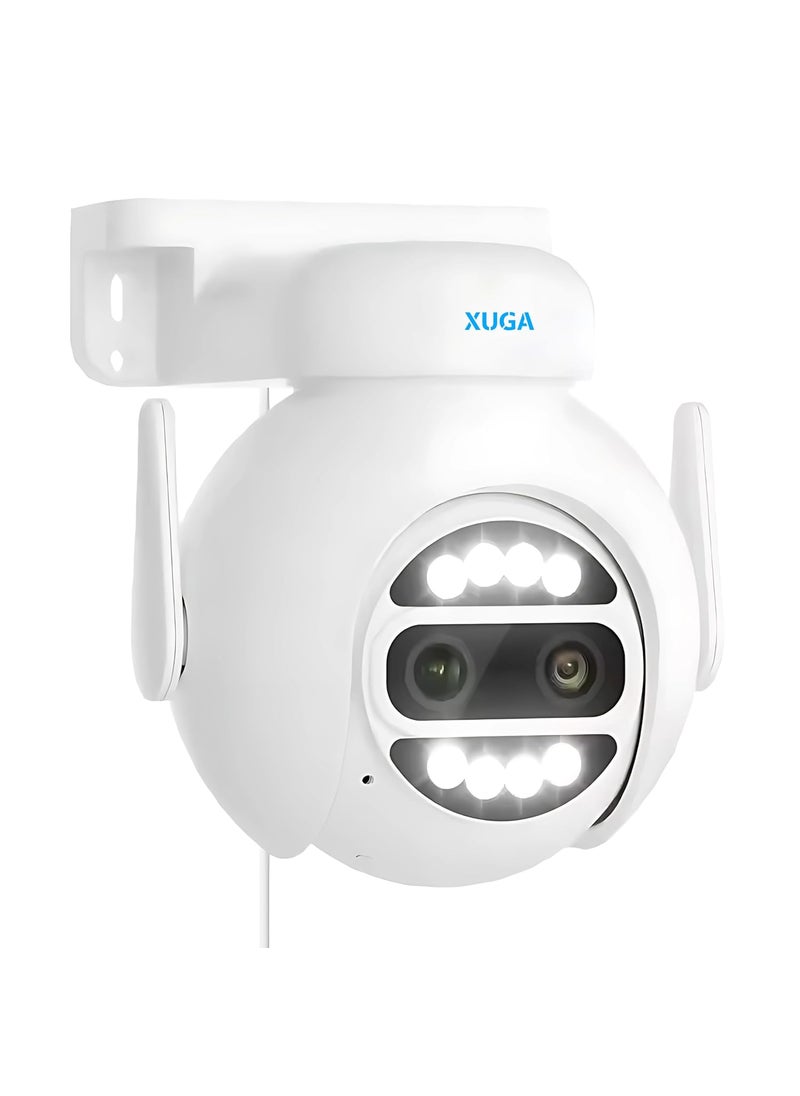 XUGA 8MP WiFi Pan Tilt Zoom Full HD CCTV AI Smart Outdoor Security Camera AI Enabled Human Detection 10X Hybrid Zoom Motion Tracking 2Way Audio Color Night Vision Up to 256GB SD Card X08F