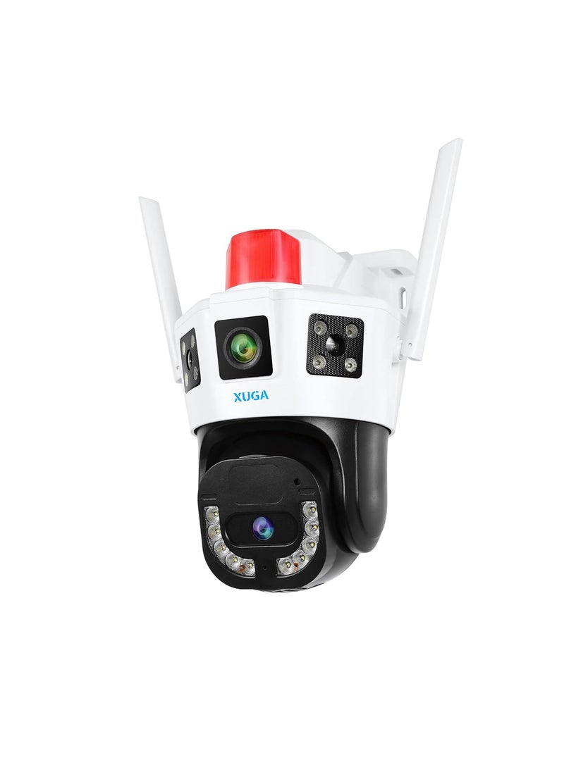 XUGA 8MP Ultra HD PTZ AI WiFi CCTV Outdoor Dual Lens Linkage Camera Colour Night Vision 2 Way Talk HumanMotion Detect Alarm IP66 Waterpoof Weatherproof Support SD Upto 256GB X84C