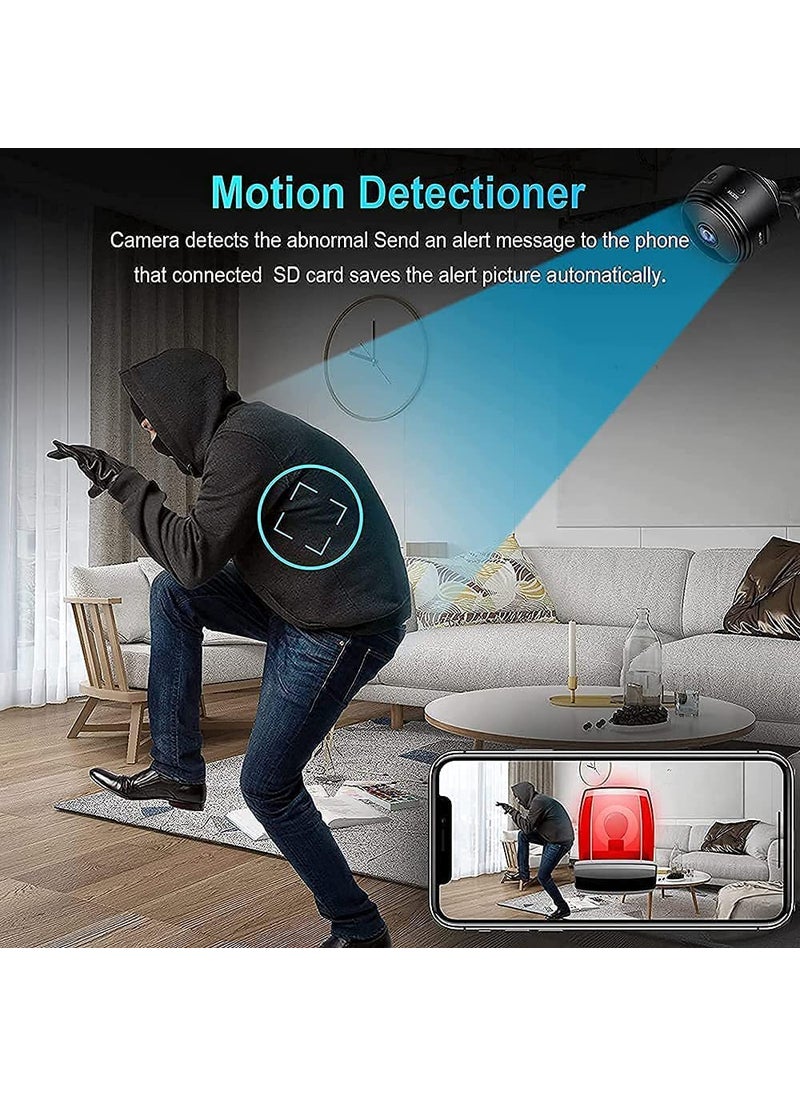 TECHNOVIEW High HD Focus Spy Magnet Camera Full HD Mini Live Stream Night Vision IP Wireless 1080P Audio Video Hidden Nanny Camera for Home Offices Security Indoor Magnet Camera