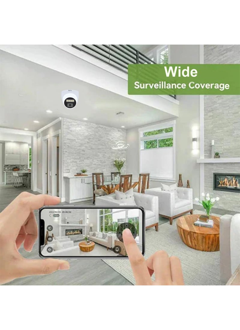 SIYA IP 5MP Color Night Vision DayNight 24 Hour Full Color Vision 1080P Full HD IP Indoor Dome CCTV Surveillance Camera Compatible with All 5MP NVRs Eco Series