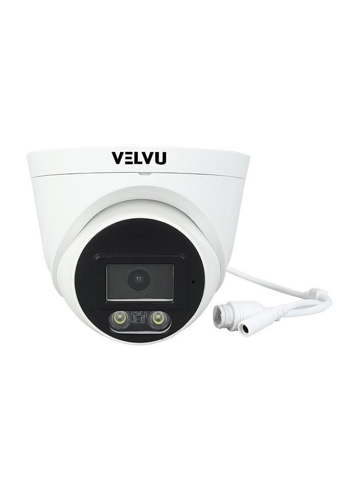 VELVU 2MP IP Dome Camera with inBuilt Audio and 247 FullColor Half Metal Body 36mm Lens IP67 ONVIF STVD IP2002DL Dome