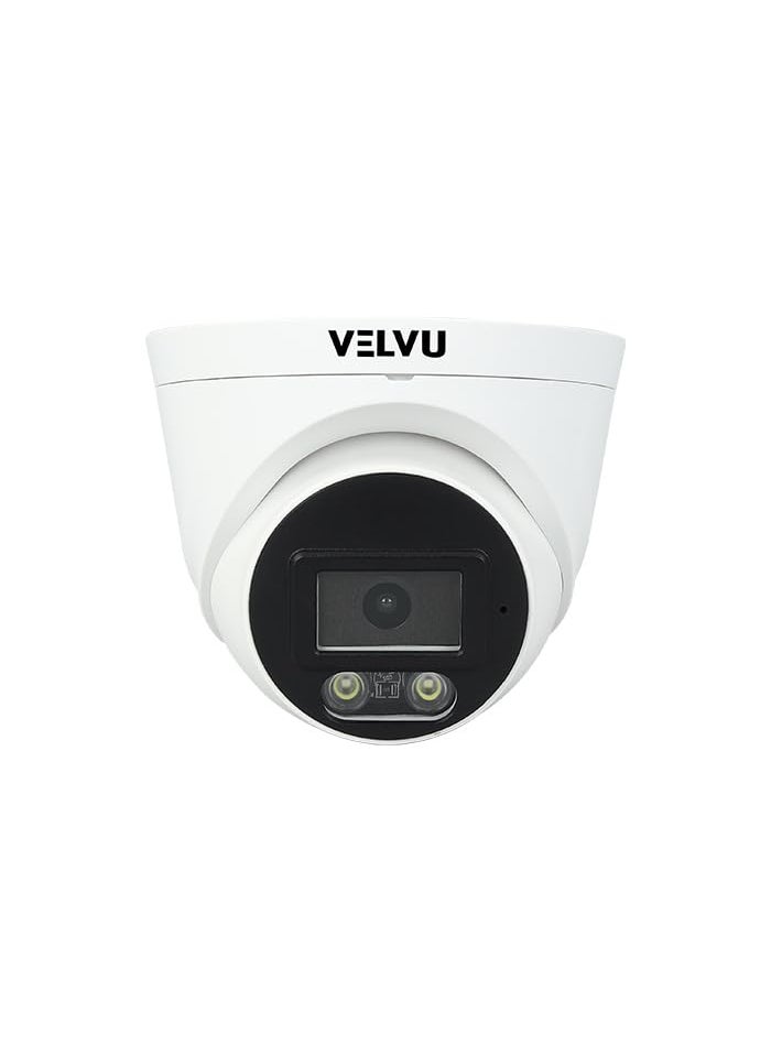 VELVU 2MP IP Dome Camera with inBuilt Audio and 247 FullColor Half Metal Body 36mm Lens IP67 ONVIF STVD IP2002DL Dome