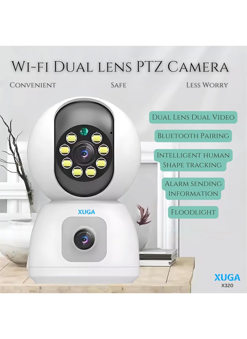 XUGA 8MP 4K PanTilt Indoor WiFi Security Camera for Baby Monitor Pet Camera AI Enabled Human Detection Tracking 2Way Audio Cloud SD Card Storage Upto 256Gb X320