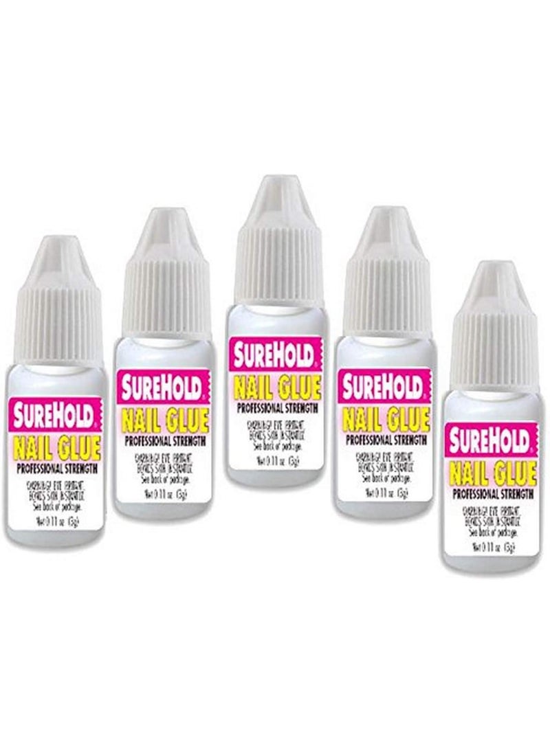 Surehold 5-Piece Nail Tip Glue Bottle Set
