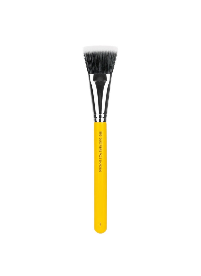 Bdellium Tools Professional Makeup Brush - Studio Series 966 Duo Fibre Face Shading - With Soft Synthetic Fibers, For Effortless Blending, Contouring, and Shading (Yellow, 1pc)
