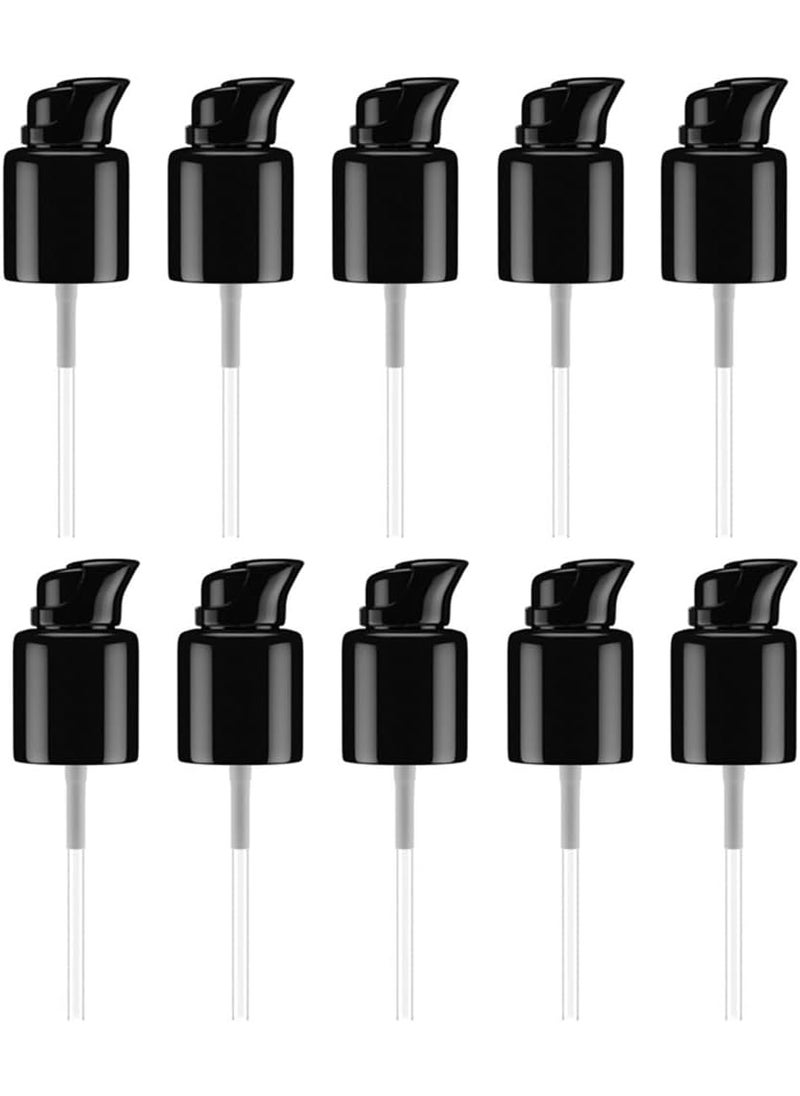 10Pcs 20mm/415 Black Plastic Replacement Foundation Pump with Rotate Lock Cosmetic Make-Up Pump Liquid Dispenser Pump Top Head for Essential Oil Lotion Bottles