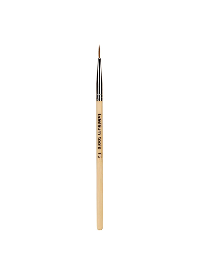 Bdellium Tools Professional Makeup Brush - Special FX Series 116 Short Liner - With Soft Synthetic Fibers, For Painting Very Fine Lines (Bamboo, 1pc)