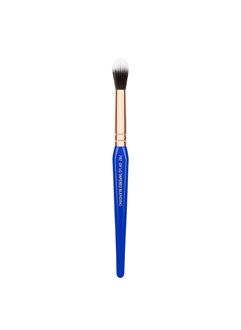 Bdellium Tools Professional Makeup Brush - Golden Triangle Series 787 Duet Fibre Large Tapered Blending - With All Vegan and Soft Synthetic Fibers, For Controlled Lightweight Application (Blue, 1pc)
