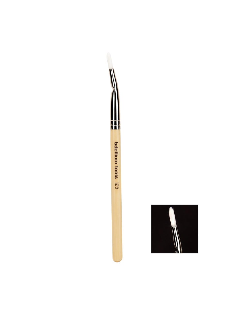 Bdellium Tools Professional Makeup Brush - Special FX Series 123 Large Bent Glue - With Soft Synthetic Fibers, For Ears, Brow, Nose Areas (Bamboo, 1pc)