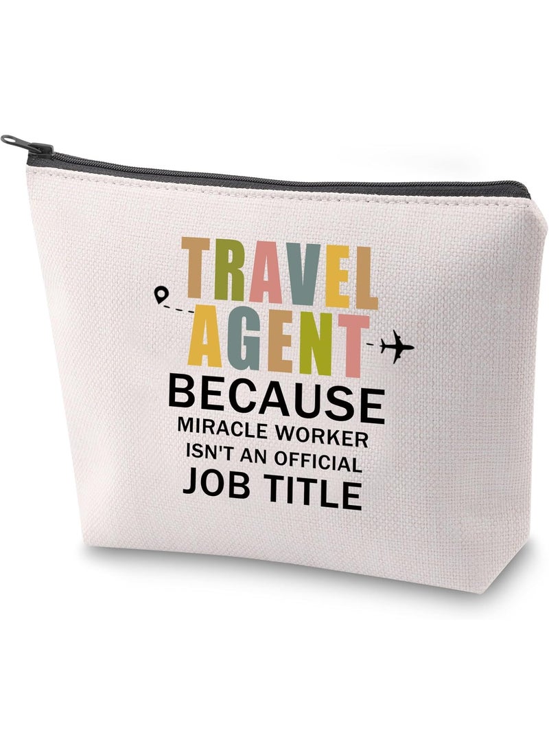 ZJXHPO Travel Agent Survival Kit - Appreciation Gift for New & Retiring Agents - Makeup Bag With Zipper