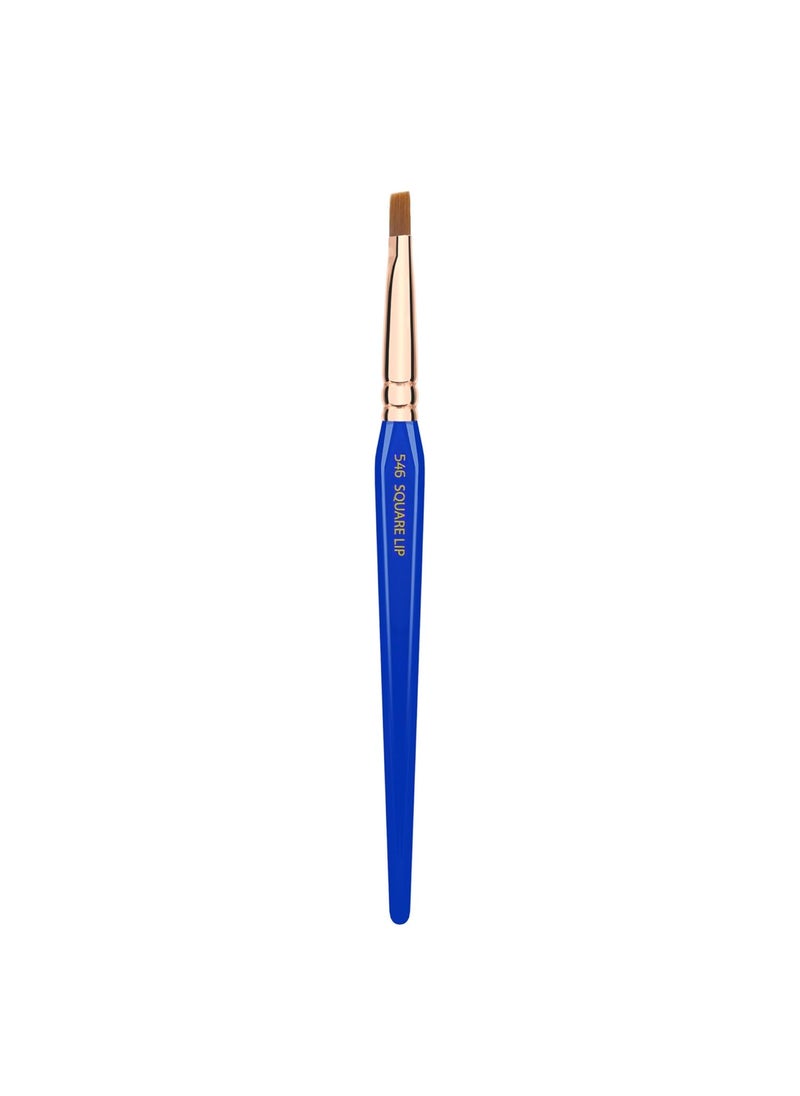Bdellium Tools Professional Makeup Brush - Golden Triangle 546 Square Lip - With All Vegan and Soft Synthetic Fibers, For Applying Color Precisely across Lips (Blue, 1pc)