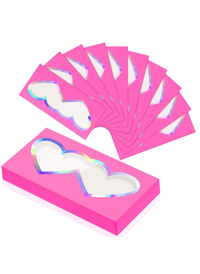 50 Pieces Empty Eyelash Packaging False Eyelash Storage Box Paper Lash Case Empty Eyelash Box Eyelash Packaging Box Case Soft Paper Eyelash Box Eyelash Holder Case Eyelash Container (Rose Red)
