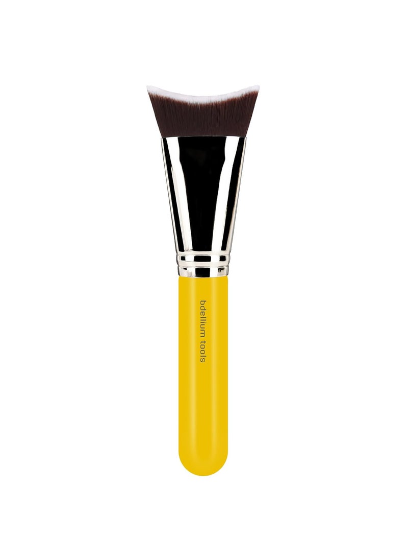 Bdellium Tools Professional Makeup Brush - Studio Series 989 Inverted Face Blending - With Soft Synthetic Fibers, For Blending (Yellow, 1pc)