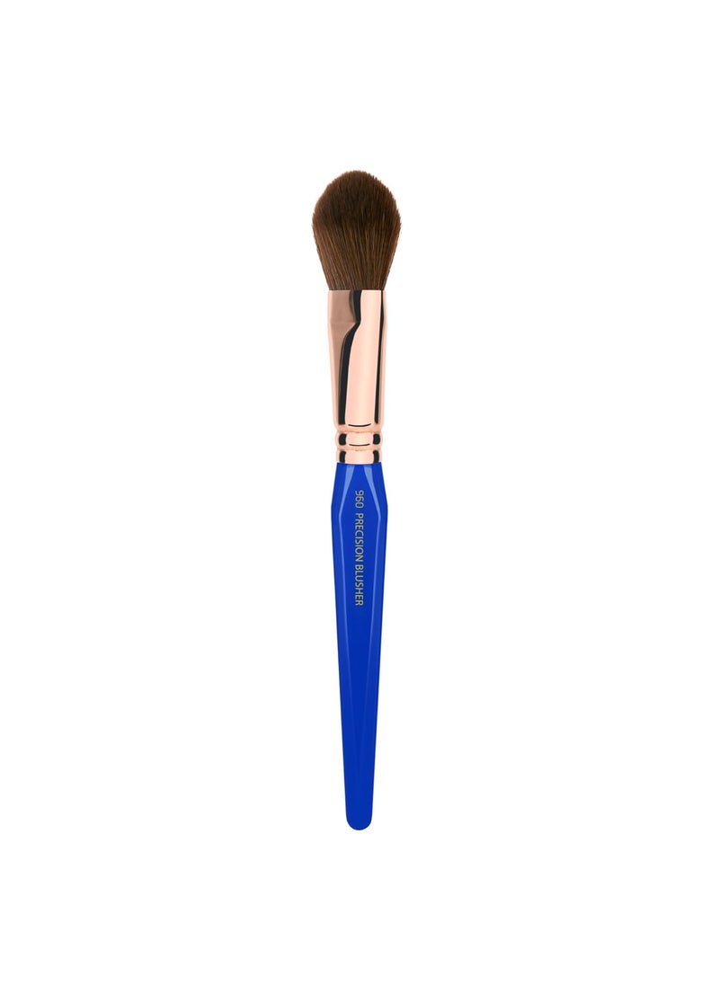 Bdellium Tools Professional Makeup Brush - Golden Triangle 960 Precision Blusher - With All Vegan and Soft Synthetic Fibers, For Applying Blush (Blue, 1pc)