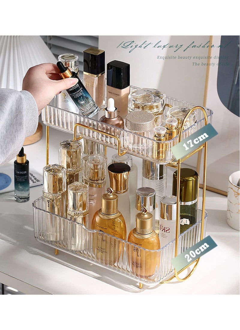 Bathroom Organizer Countertop,Vanity Organizer Basket with Sliding Tray,Makeup Organizer and Storage,Cosmetic Display Cases, Kitchen Counter Organizers Spice Rack