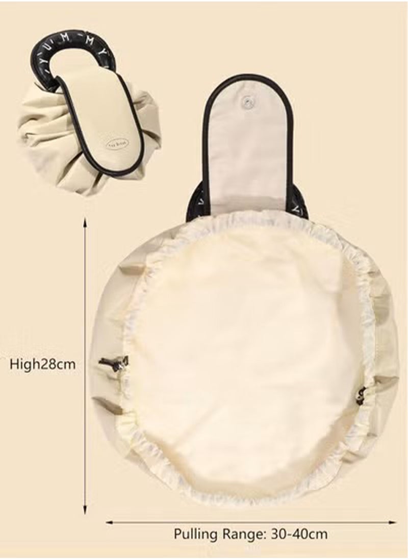 Makeup Bag Drawstring Flat Lay Large Cosmetic Bag Travel Makeup Organization Case Suitable For Travel Gift And Daily Use
