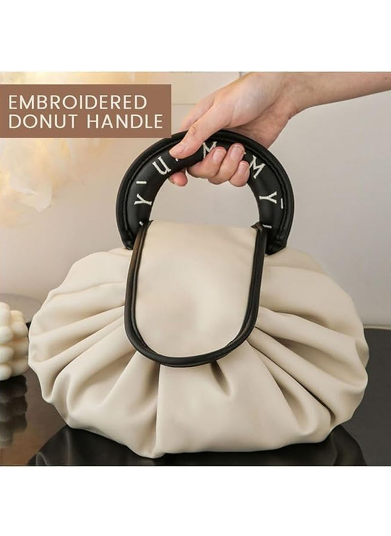 Makeup Bag Drawstring Flat Lay Large Cosmetic Bag Travel Makeup Organization Case Suitable For Travel Gift And Daily Use