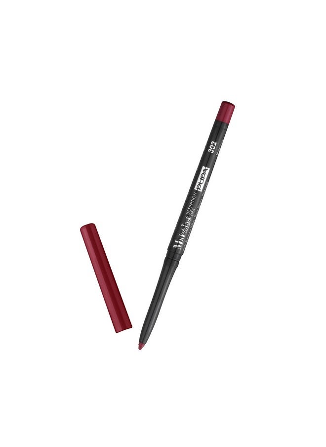 Pupa Made To Last Definition Lips - 302 Chic Burgundy Milano for Women - 0.001 oz Lip Pencil