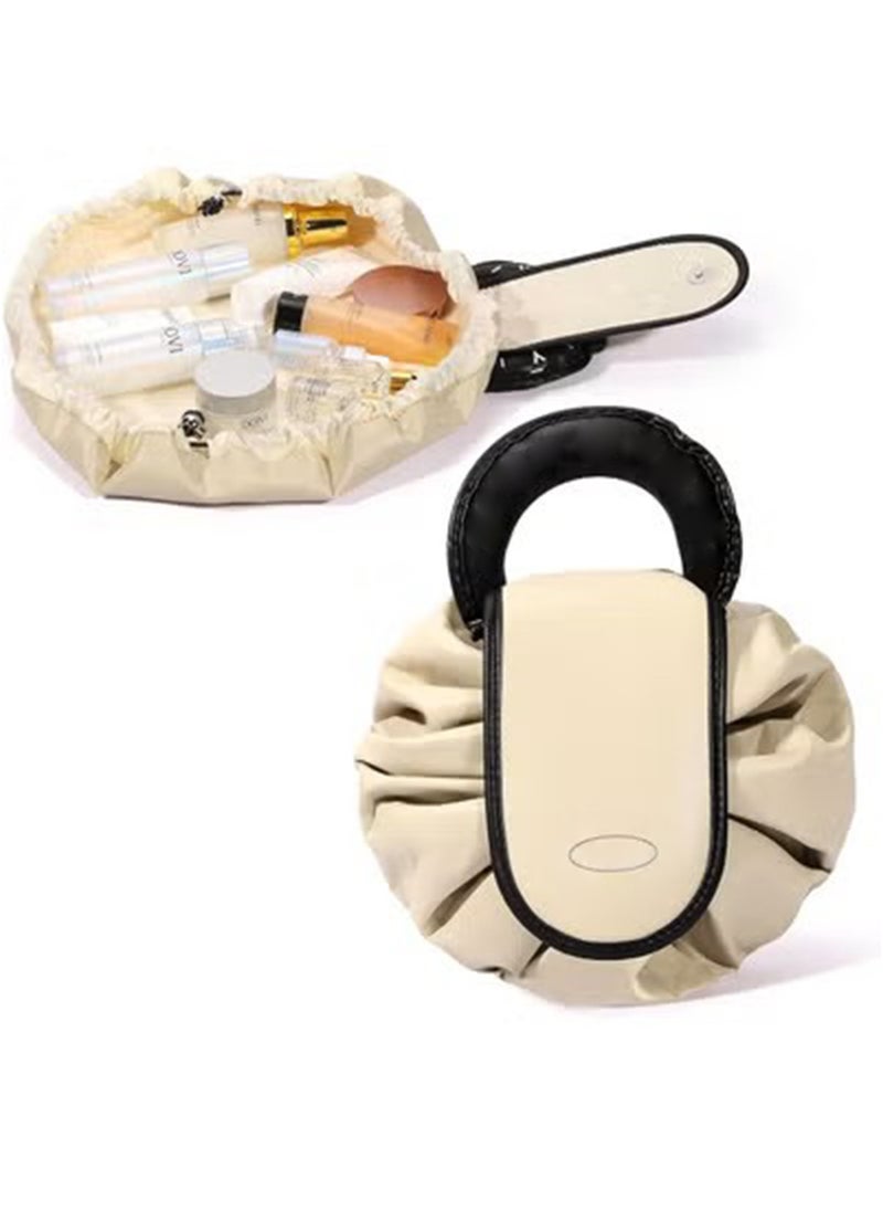Makeup Bag Drawstring Flat Lay Large Cosmetic Bag Travel Makeup Organization Case Suitable For Travel Gift And Daily Use