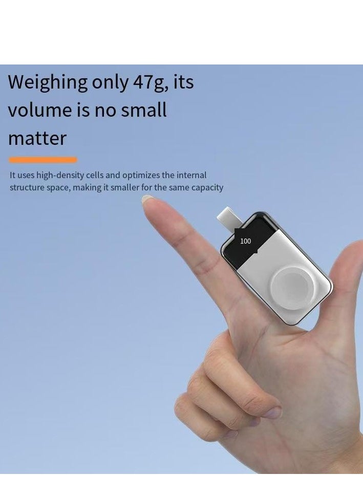 Portable charging watch charger suitable for 2000mAh wireless charging of watches (Silver Universal Edition)
