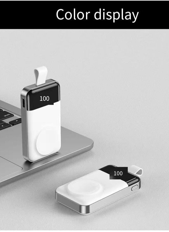 Portable charging watch charger suitable for 2000mAh wireless charging of watches (Silver Universal Edition)